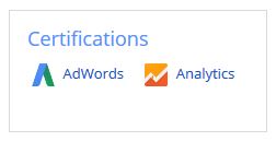 Google Adwords and Analytics certifications