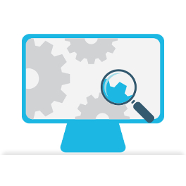 magnifying glass studying web page for onpage seo services brighton