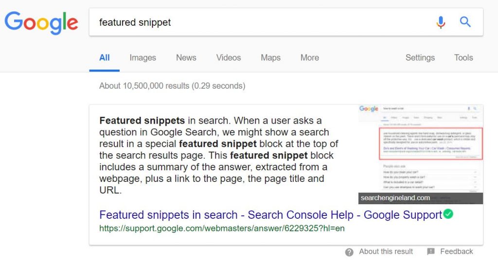 featured snippet